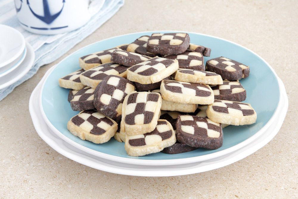 Black and White Chess Cookies