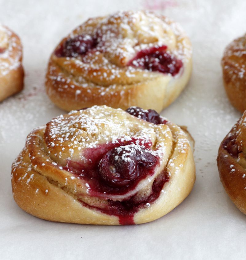 Maple and Almond Cherry Rolls