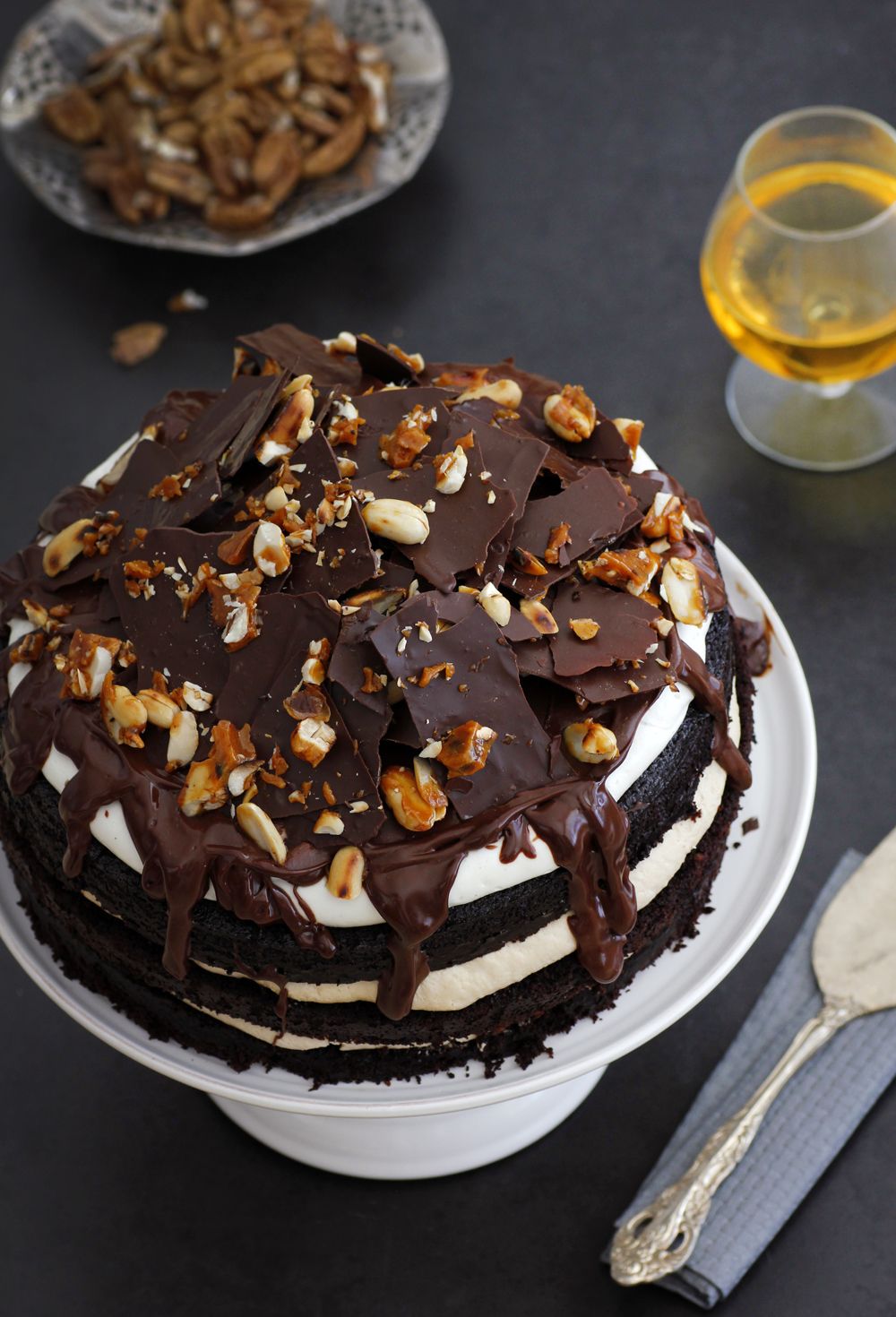 Whiskey and Coffee Chocolate Layer Cake