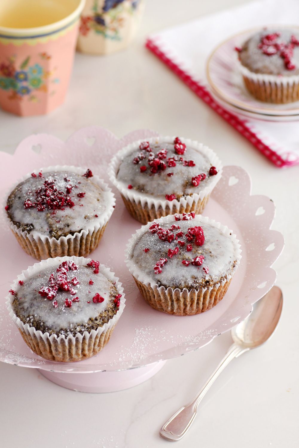 Raspberry Poppy Seeds Muffins with Chia