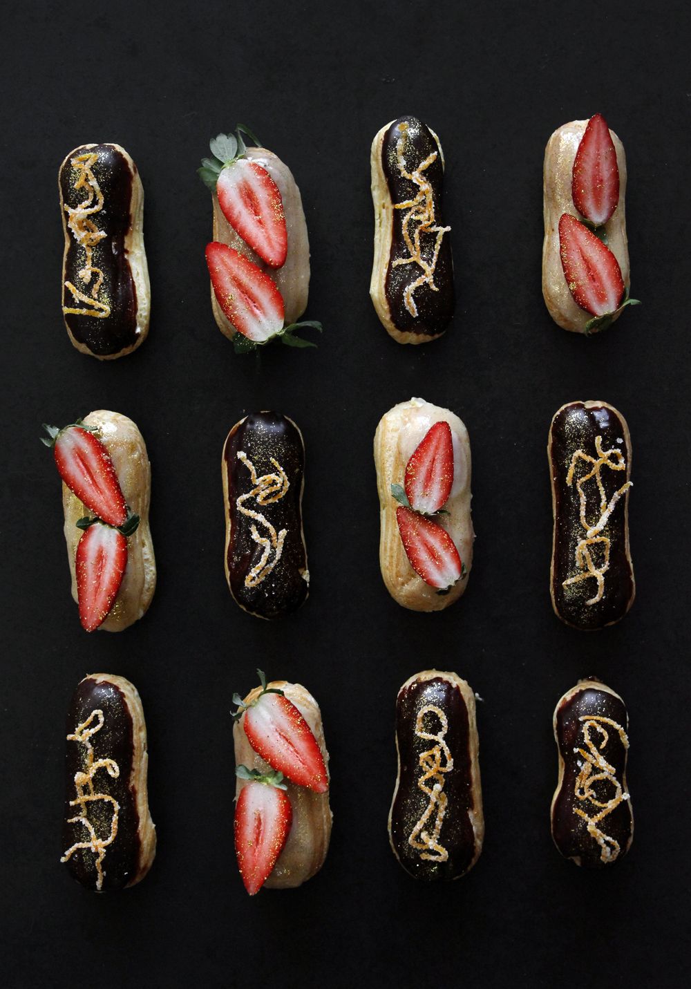 Strawberry and Champagne Eclairs