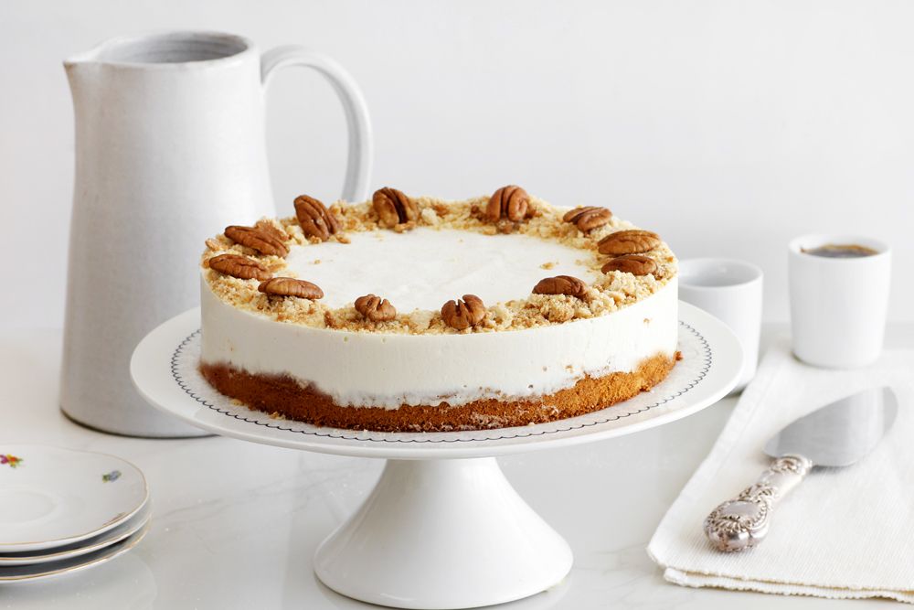 Halva Mousse Cake with Honey and Pecans