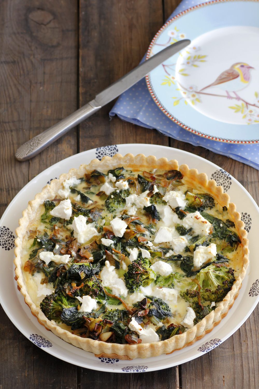 Broccoli Quiche with Leek and Chard 