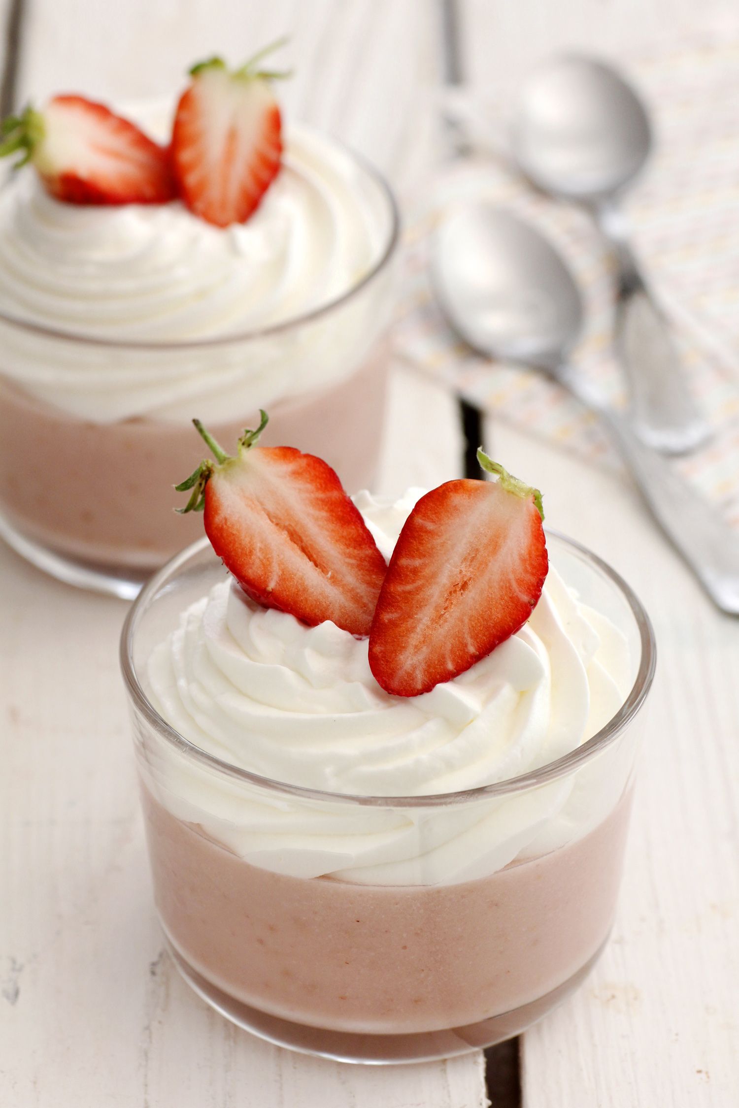 White Chocolate Strawberry Pudding