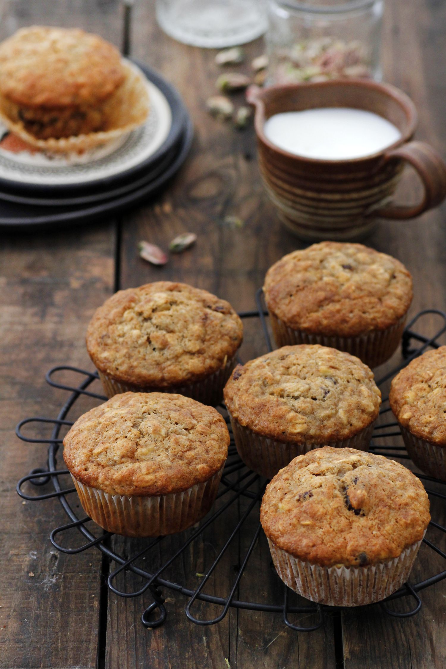 Whole Wheat Banana Muffins with Oats and Cranberries
