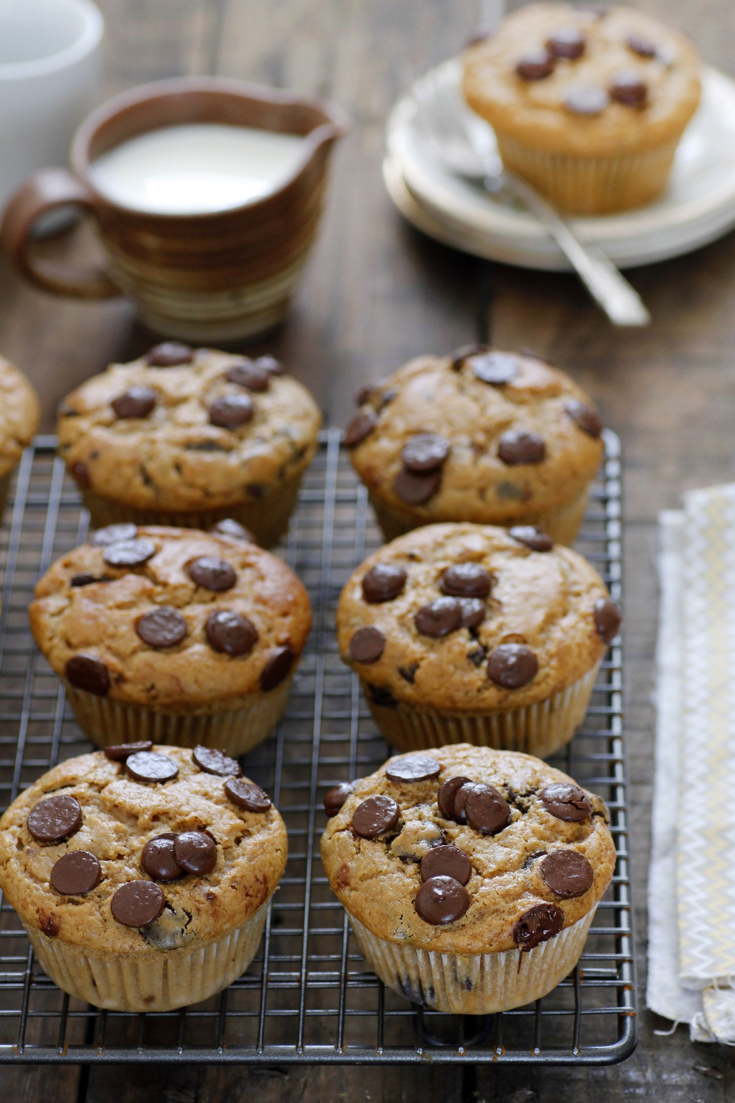 Chocolate Chip Muffins with Coffee and Praline