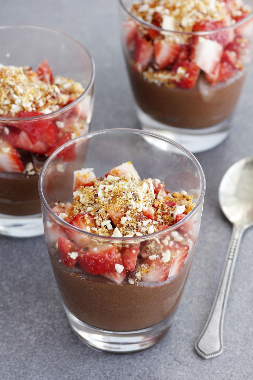 Chocolate, Strawberry and Candied Almonds Dessert