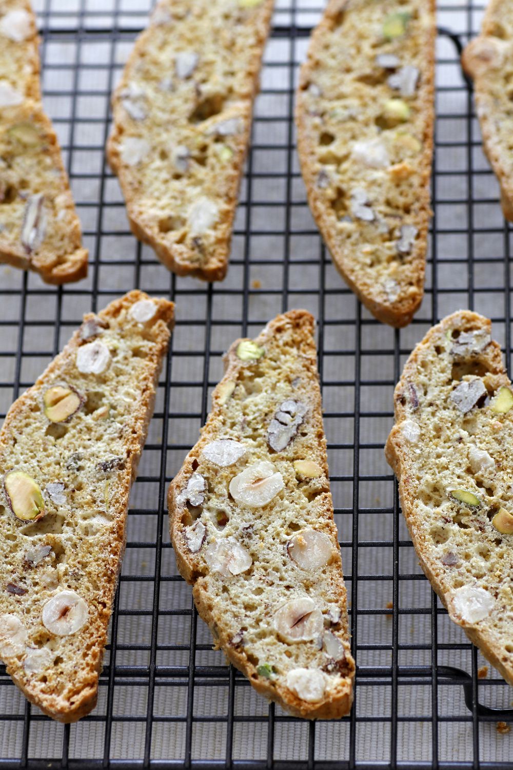 Biscotti Cookies with Hazelnuts, Pecans and Pistachios
