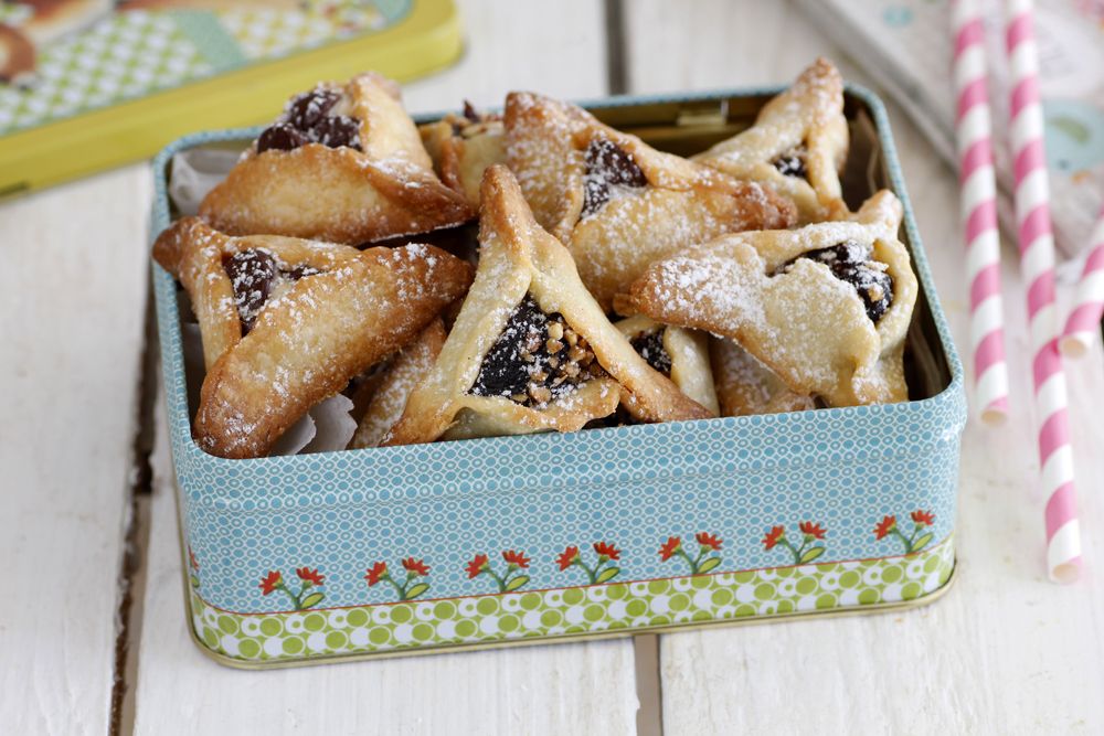 Almond Hamantaschen Cookies Filled with Chocolate