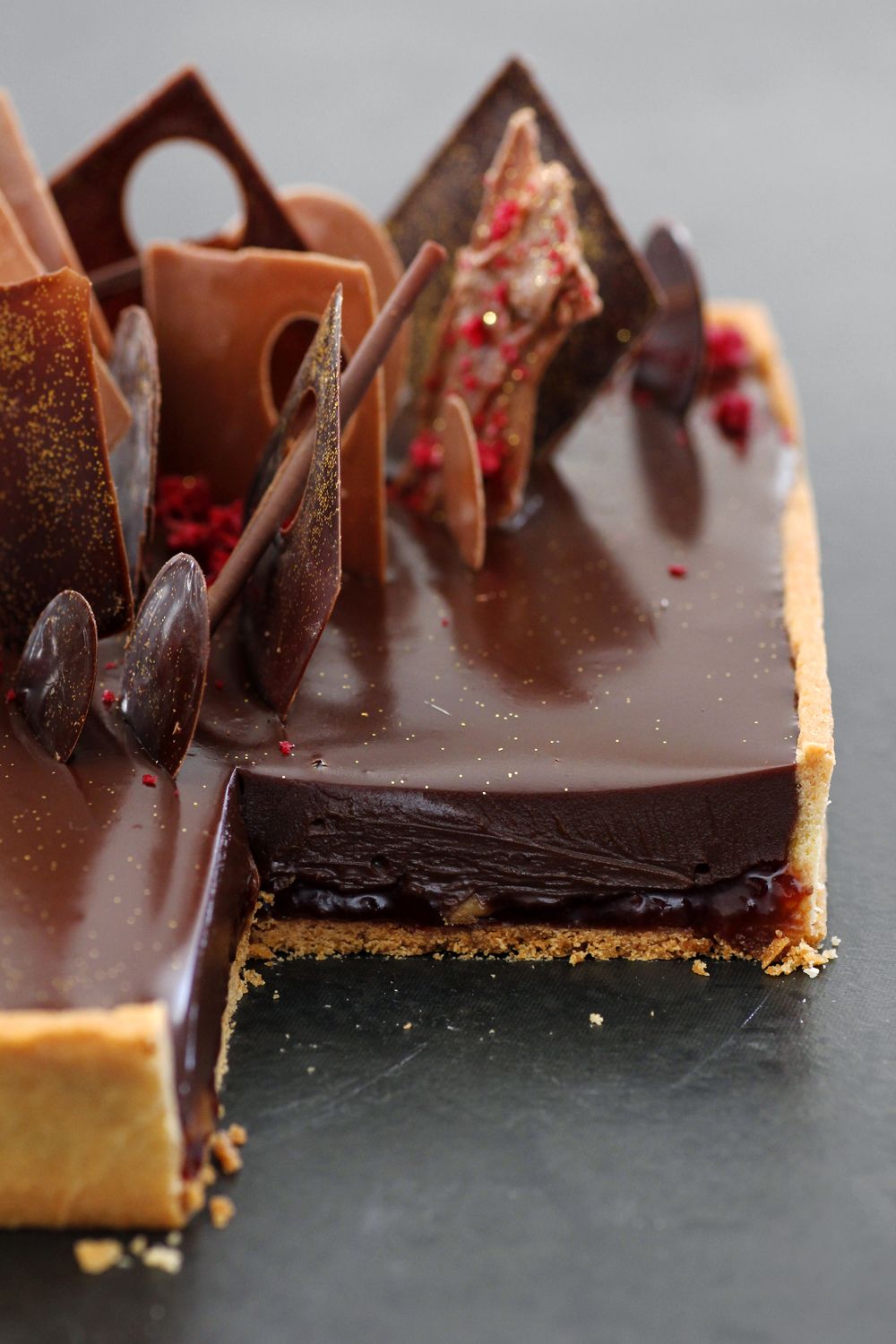 Peanut Butter and Jelly Chocolate Tart