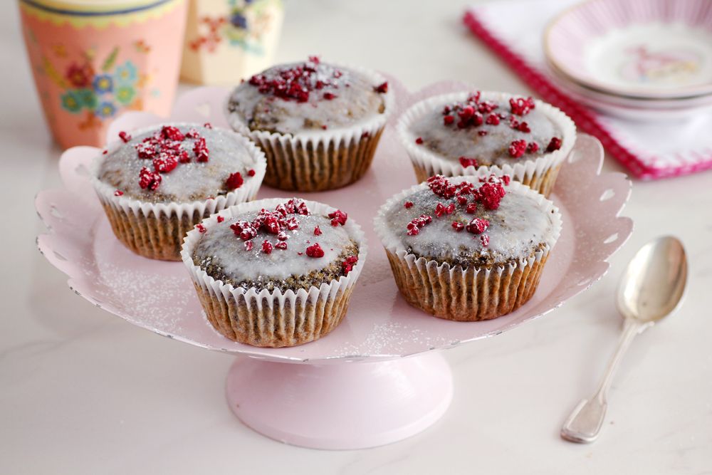 Raspberry Poppy Seeds Muffins with Chia