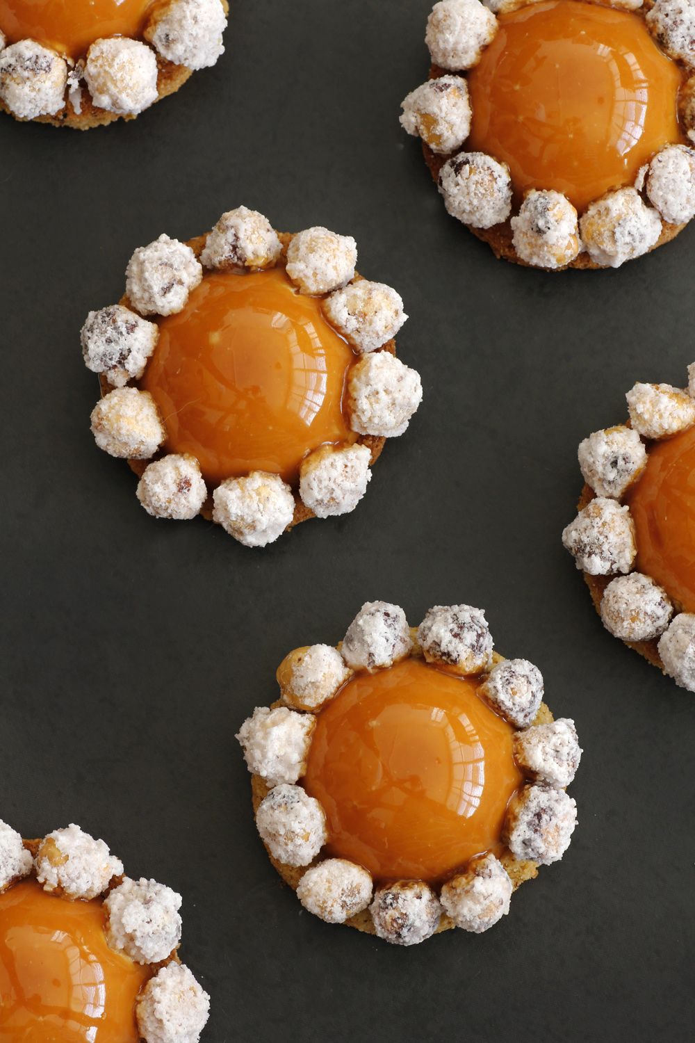 Caramel Mousse Domes with Candied Hazelnuts