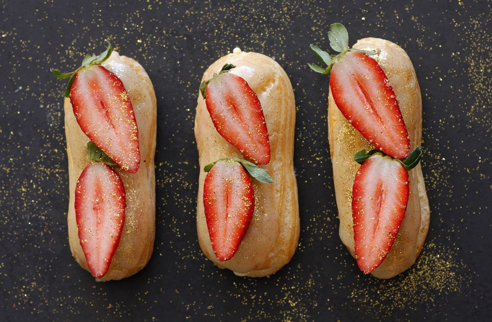 Strawberry and Champagne Eclairs