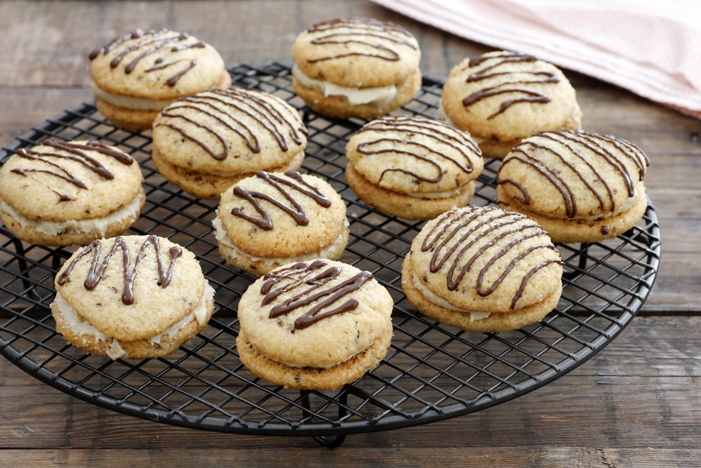 Coffee Sandwich Cookies filled with Halva