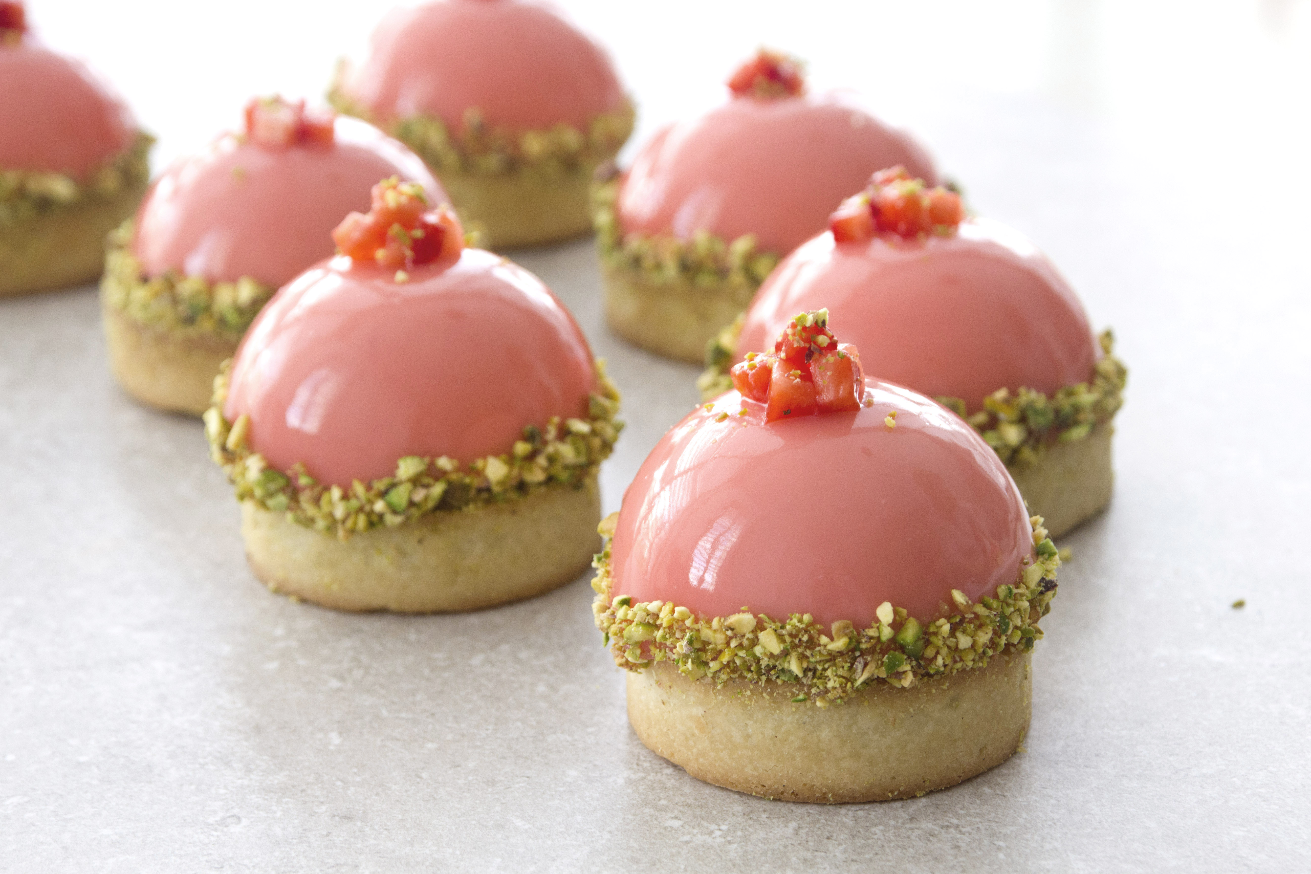 Pistachio and Strawberry Tartelettes