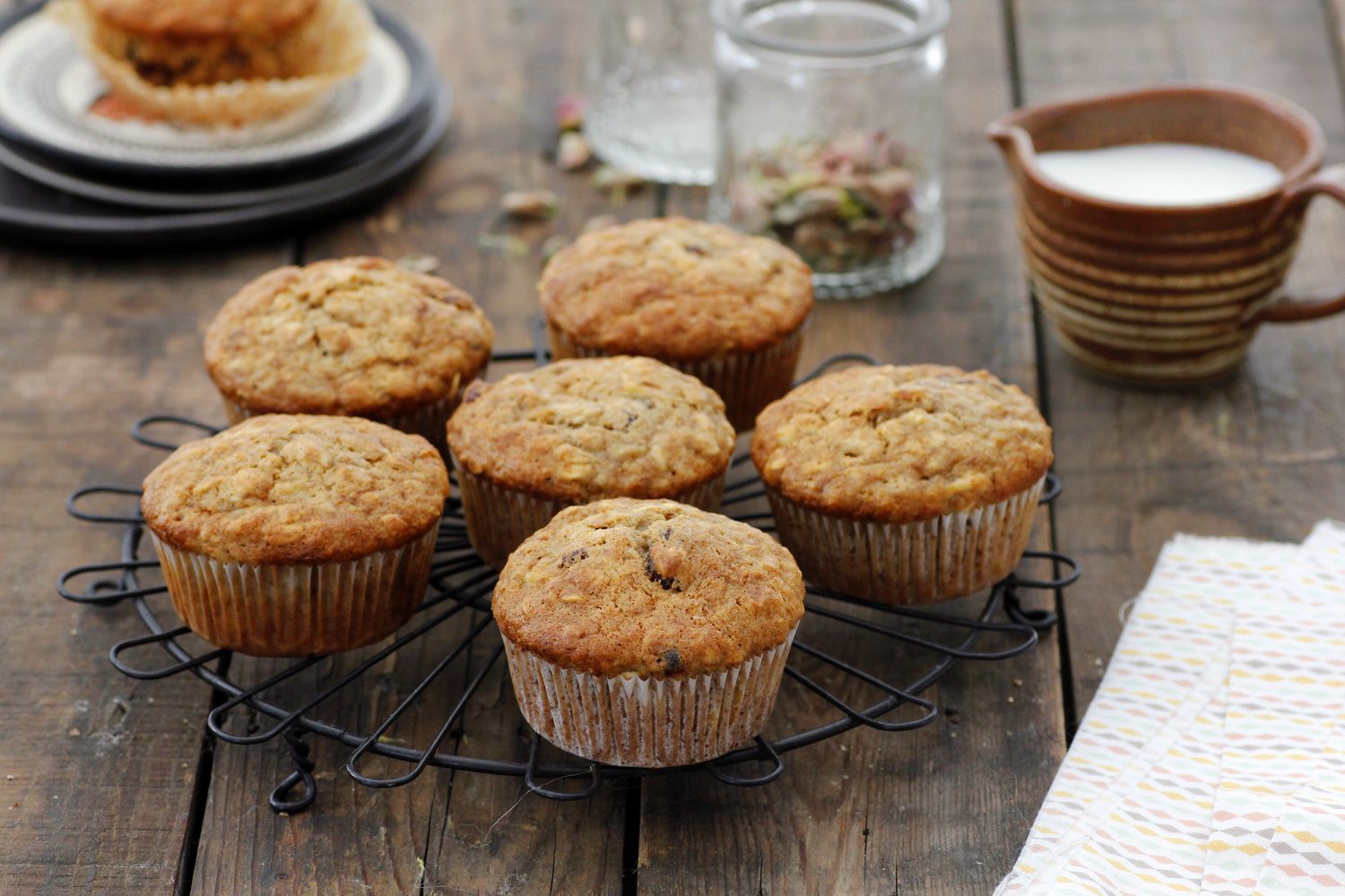 Whole Wheat Banana Muffins with Oats and Cranberries