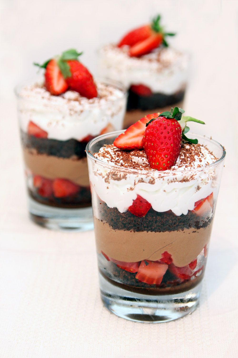 Chocolate Trifle with Strawberry and Cream