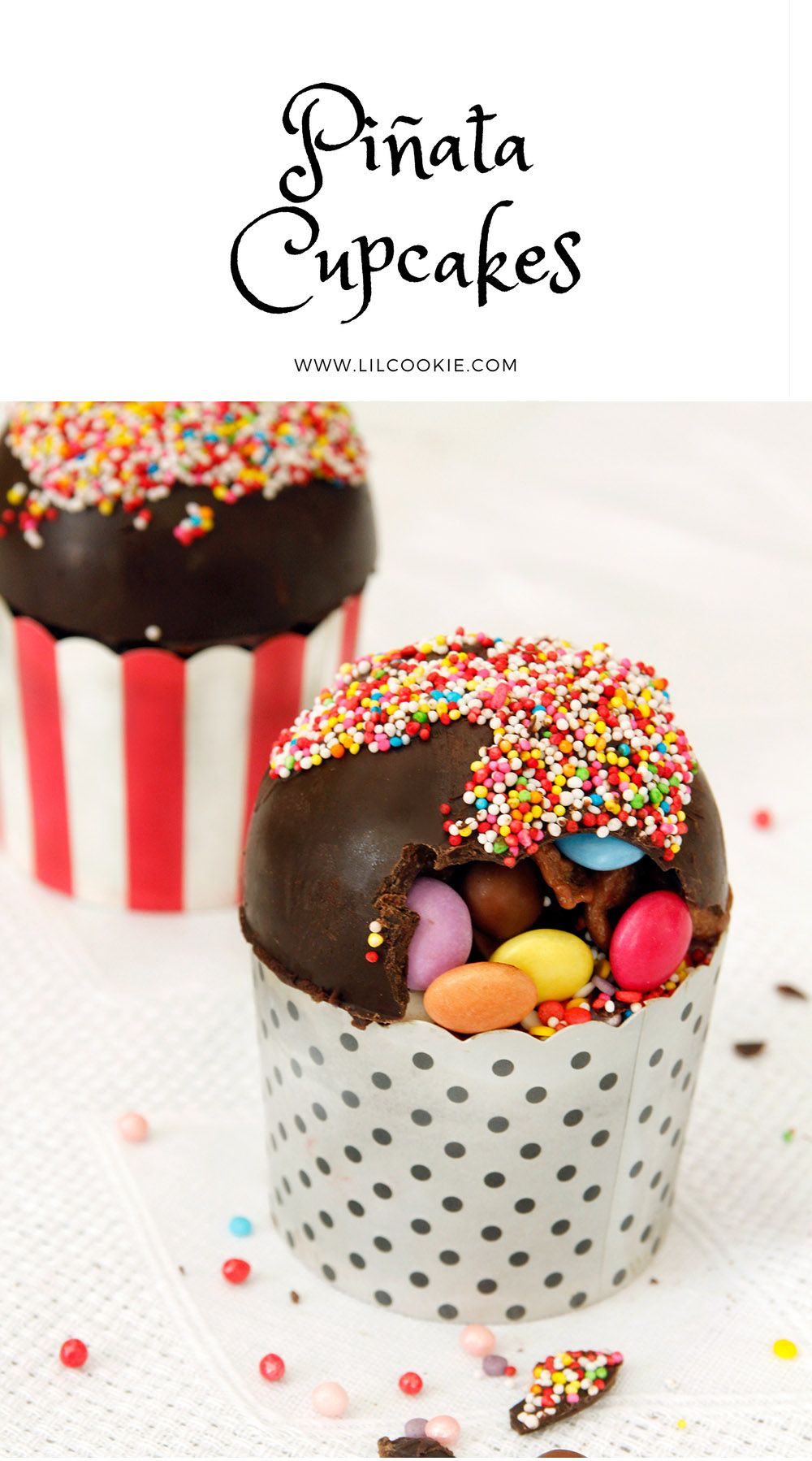 Pinata Cupcakes #birthday #recipe #chocolate #pinata #cupcakes #cake 