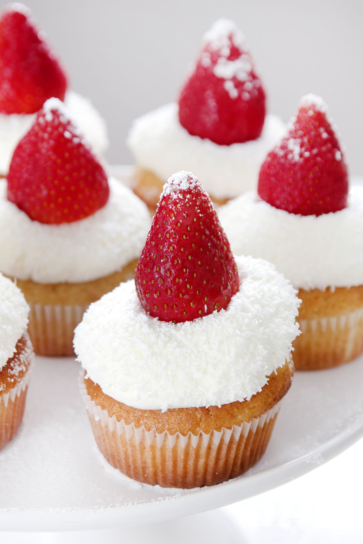 Strawberry Cupcakes with White Chocolate Frosting