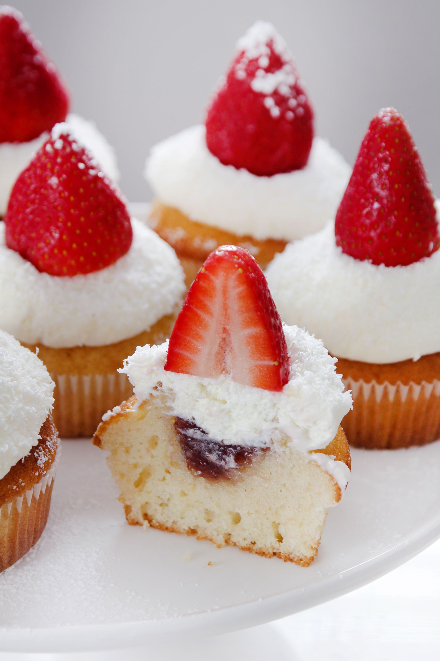 Strawberry Cupcakes with White Chocolate Frosting