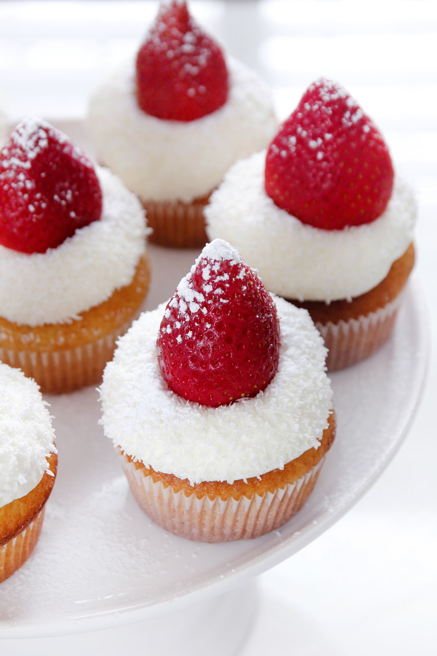 Strawberry Cupcakes with White Chocolate Frosting