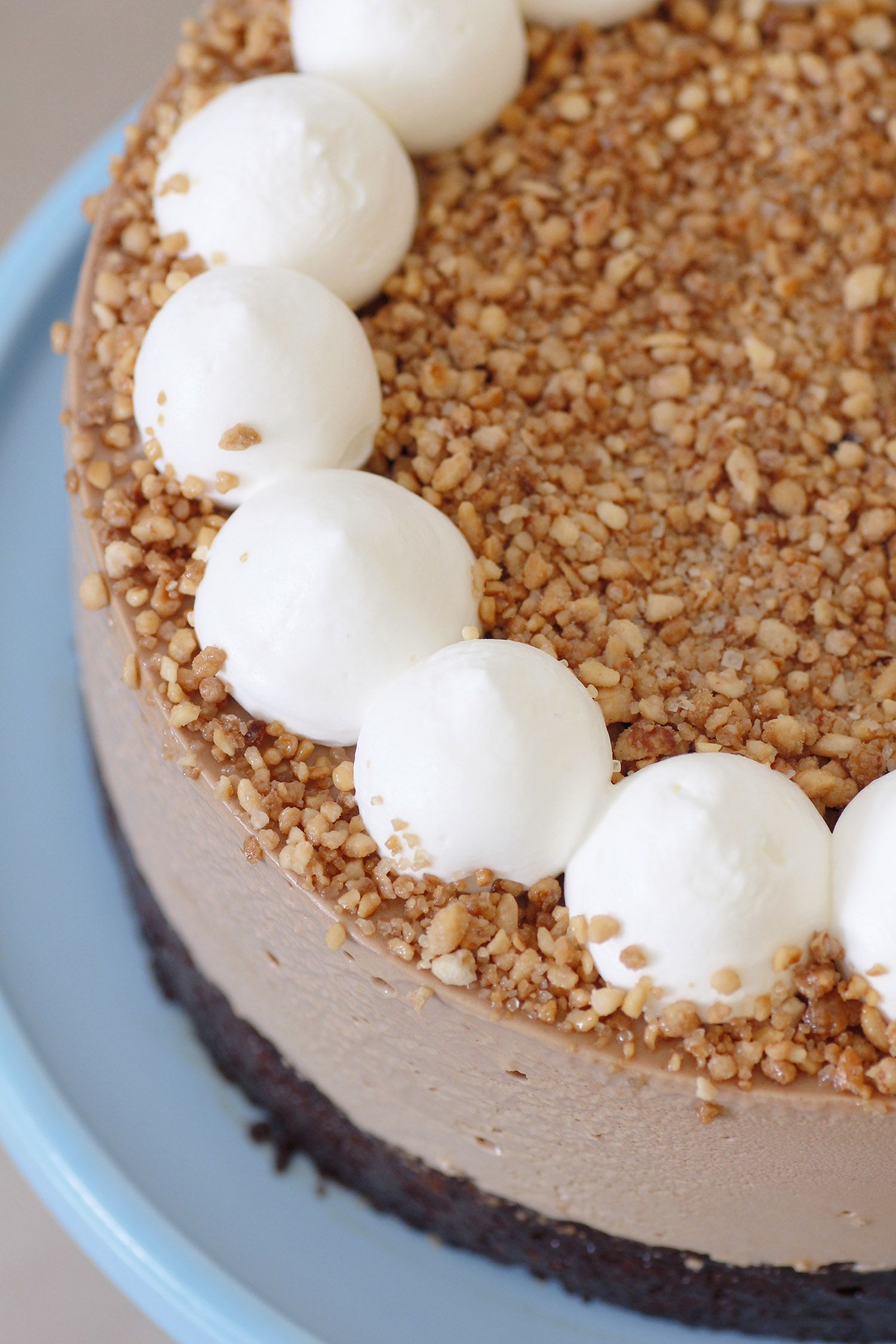 Coffee Mousse Cake with Chocolate and Hazelnuts