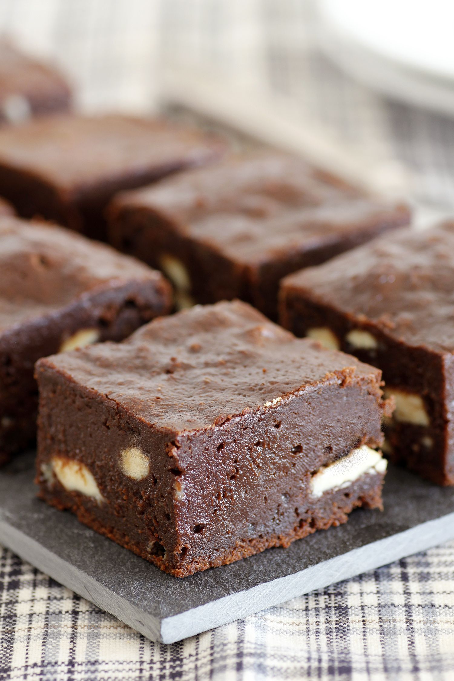 Coffee Brownies with White Chocolate Chips