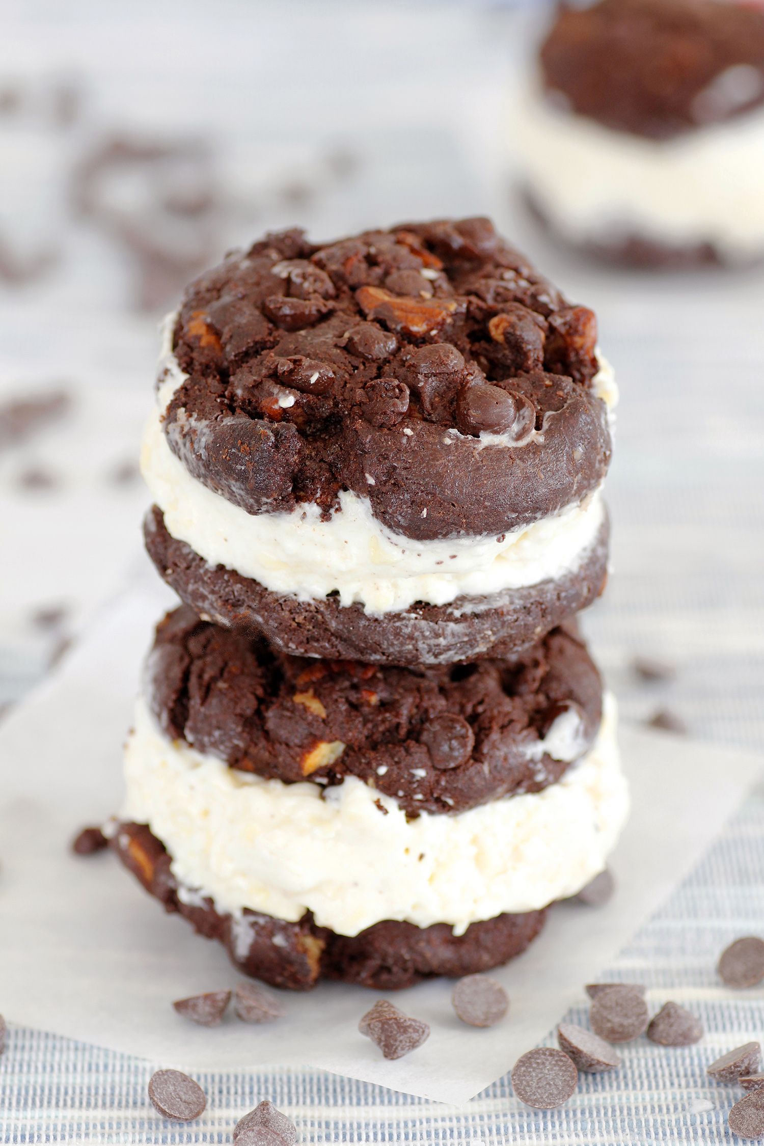 Chocolate and Pecan Ice Cream Sandwich