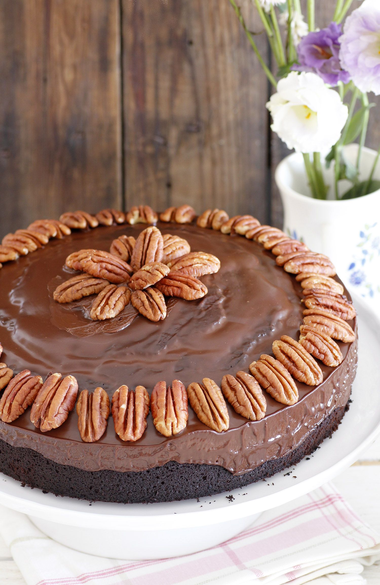 Chocolate Date Cake with Chocolate Frosting and Pecans Lil' Cookie